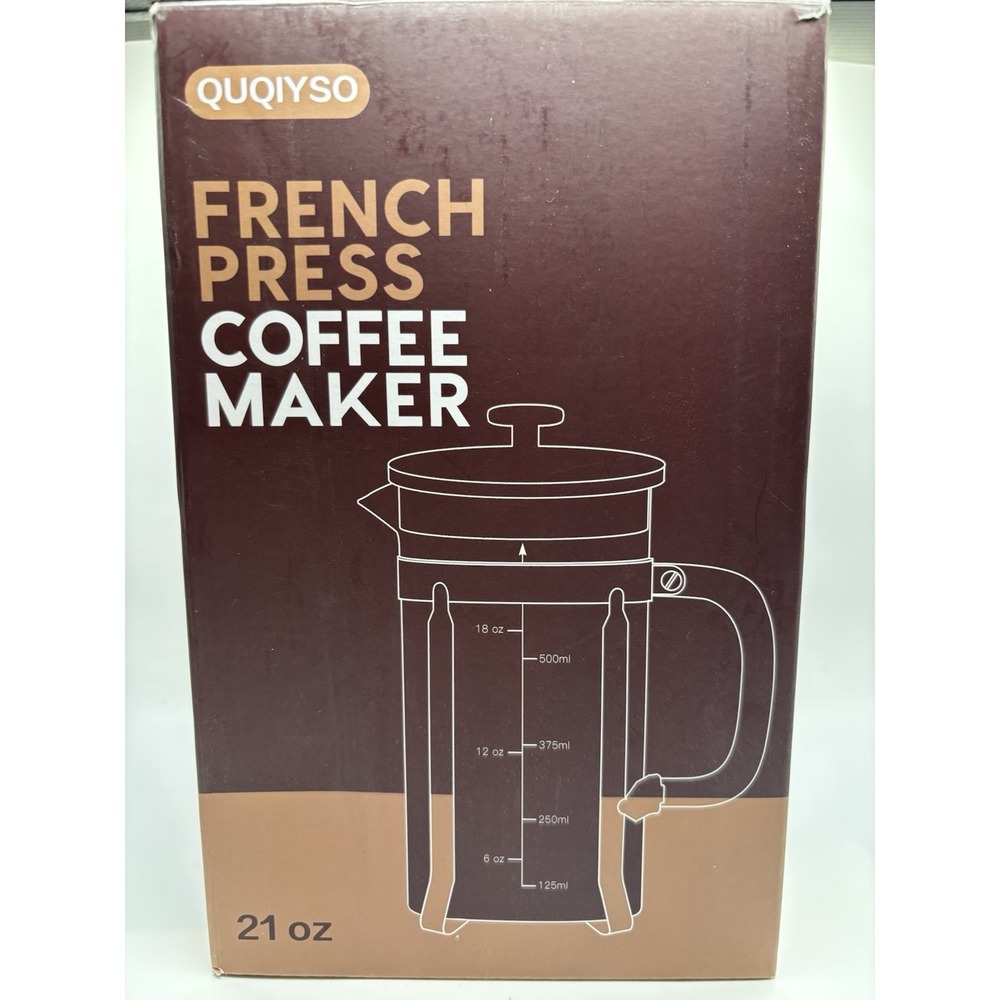 QUQIYSO French Press 21 oz‎ Coffee Maker Black in Color